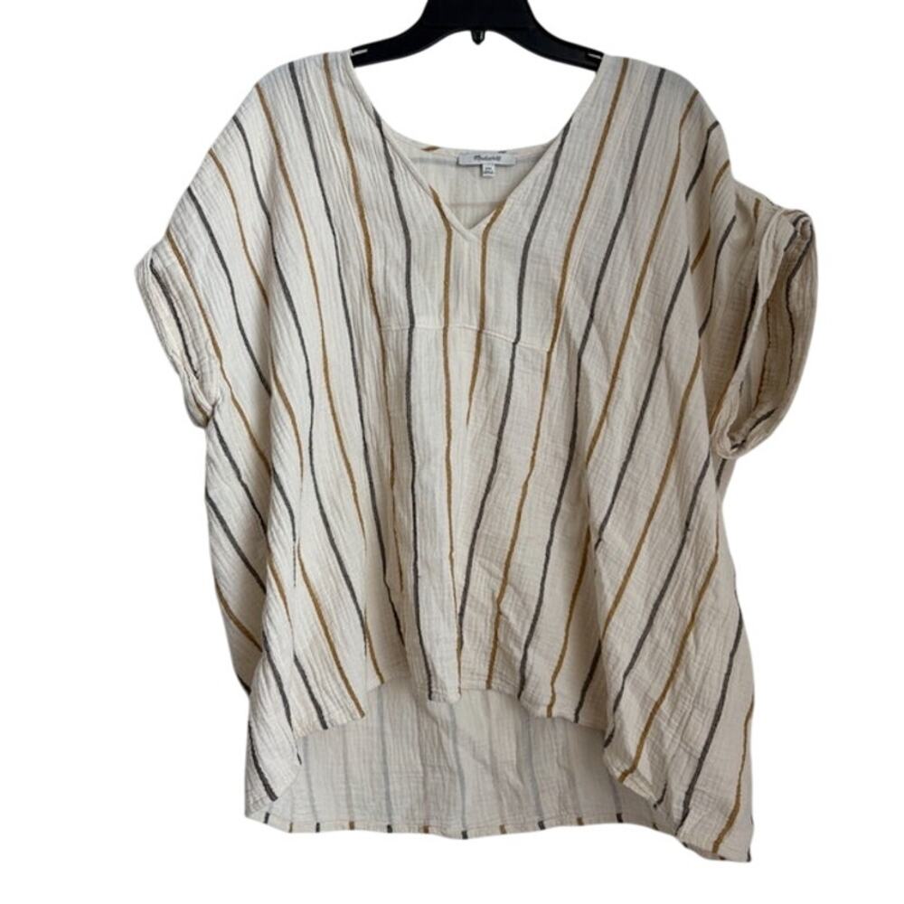 Womens Madewell Lightspun Westing Stripe Shirt Size XXL - Picture 2 of 5